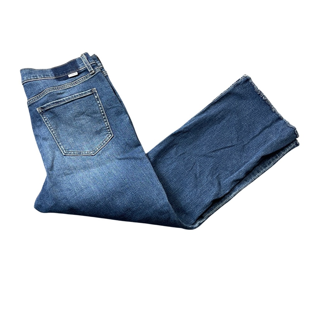 Daze Jeans 31 Just Right Raw Hem‎ Wide Leg High Waist Denim Cotton Blend Pockets
